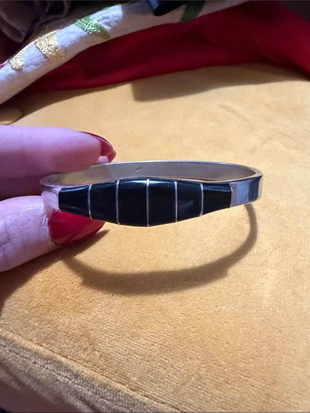 STERLING SILVER and ONYX bangle